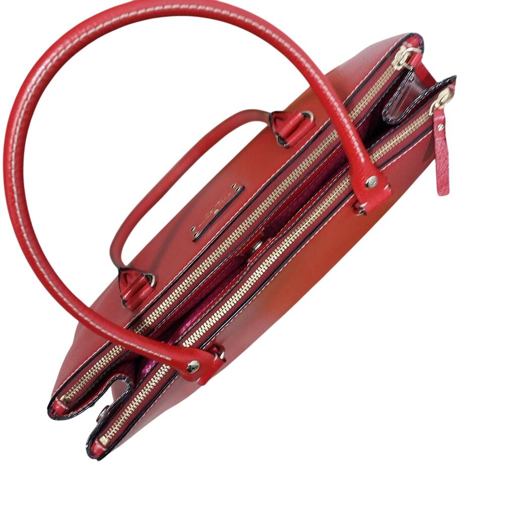 Red Leather Tote Bag - Picture 10 of 13